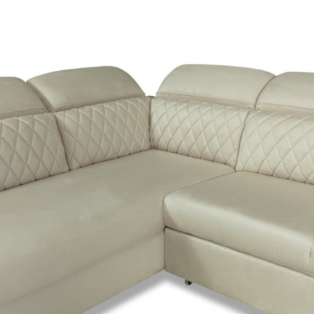 Coltar Extensibil Cu Otoman Dreapta Cu Lada Tiago, 5 Locuri, Tetiere Reglabile, Crem, 255 Cm-01