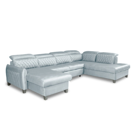 Coltar U Extensibil Tiago, Stanga, 6 Locuri, Tetiere Reglabile, Gri, 330 Cm-01