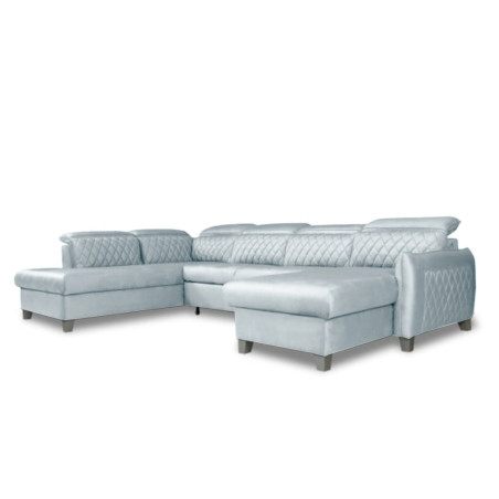Coltar U Extensibil Tiago, Stanga, 6 Locuri, Tetiere Reglabile, Gri, 330 Cm-01