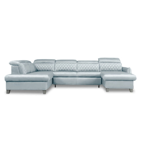 Coltar U Extensibil Tiago, Stanga, 6 Locuri, Tetiere Reglabile, Gri, 330 Cm-01