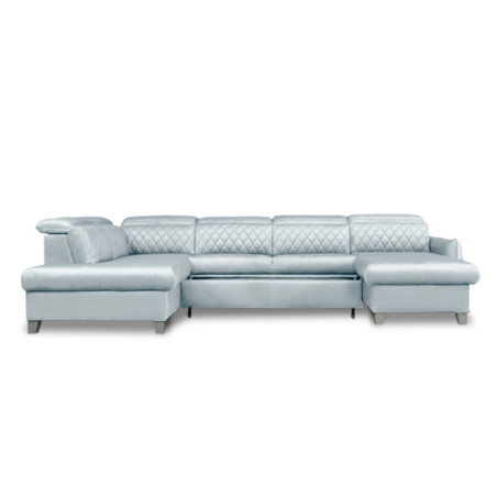 Coltar U Extensibil Tiago, Stanga, 6 Locuri, Tetiere Reglabile, Gri, 330 Cm-01