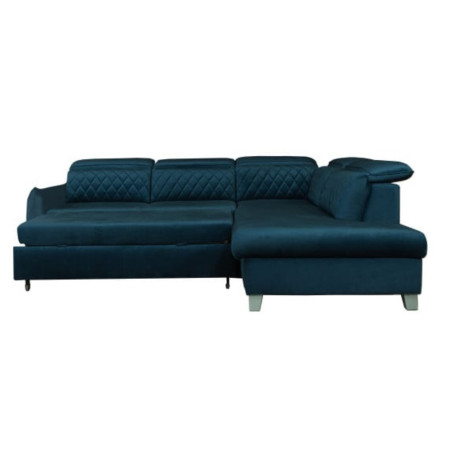 Coltar Extensibil Cu Otoman Dreapta Tiago, 5 Locuri, Tetiere Reglabile, Albastru, 255 Cm-01