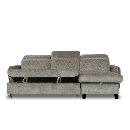 Coltar Extensibil Cu Insula Dreapta Cu Lada Tiago, 5 Locuri, Tetiere Reglabile, Maro, 243 Cm-01