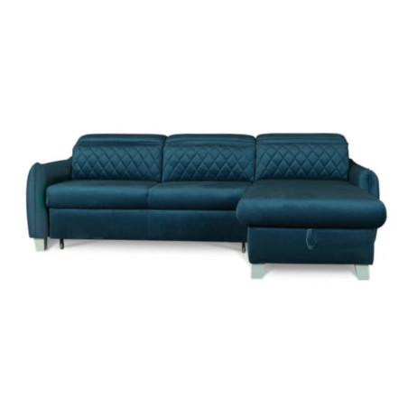 Coltar Extensibil Cu Insula Dreapta Cu Lada Tiago, 5 Locuri, Tetiere Reglabile, Albastru, 243 Cm-01