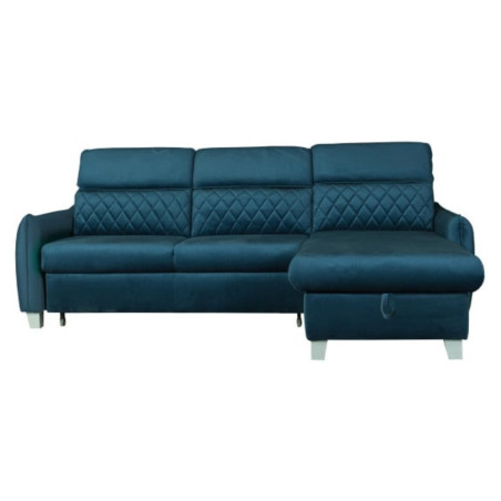 Coltar Extensibil Cu Insula Dreapta Cu Lada Tiago, 5 Locuri, Tetiere Reglabile, Albastru, 243 Cm-01