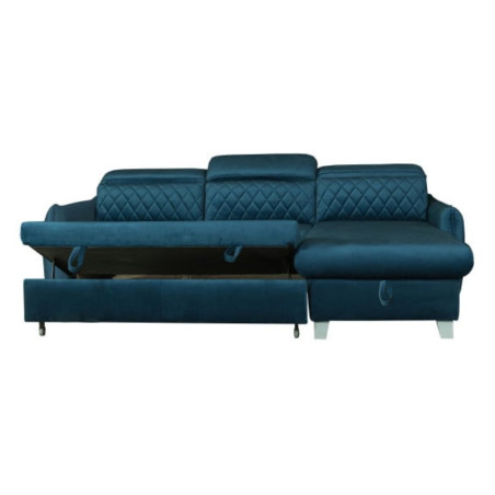 Coltar Extensibil Cu Insula Dreapta Cu Lada Tiago, 5 Locuri, Tetiere Reglabile, Albastru, 243 Cm-01