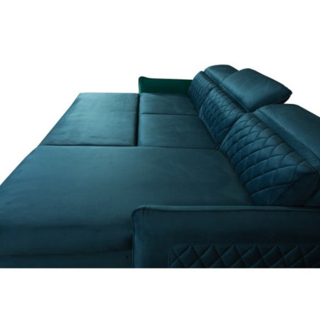 Coltar Extensibil Cu Insula Dreapta Cu Lada Tiago, 5 Locuri, Tetiere Reglabile, Albastru, 243 Cm-01