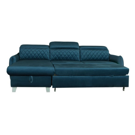 Coltar Extensibil Cu Insula Stanga Cu Lada Tiago, 5 Locuri, Tetiere Reglabile, Albastru, 243 Cm-01