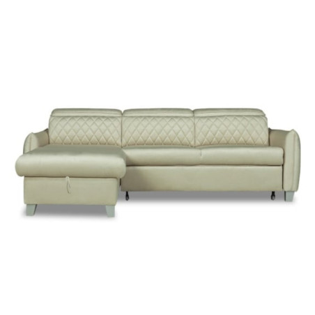 Coltar Extensibil Cu Insula Stanga Cu Lada Tiago, 5 Locuri, Tetiere Reglabile, Crem, 243 Cm-01