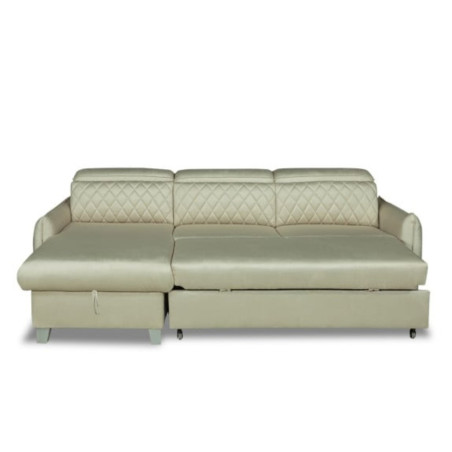 Coltar Extensibil Cu Insula Stanga Cu Lada Tiago, 5 Locuri, Tetiere Reglabile, Crem, 243 Cm-01