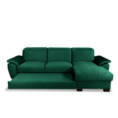 Coltar Extensibil Cu Insula Dreapta Dax, 5 Locuri, Lada De Depozitare, Verde, 300 Cm-01
