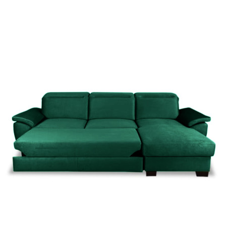 Coltar Extensibil Cu Insula Dreapta Dax, 5 Locuri, Lada De Depozitare, Verde, 300 Cm-01