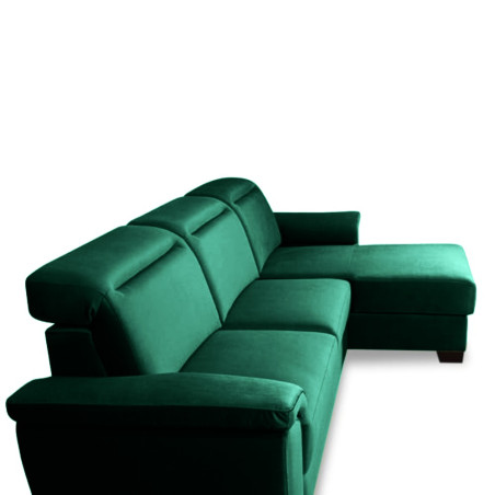 Coltar Extensibil Cu Insula Dreapta Dax, 5 Locuri, Lada De Depozitare, Verde, 300 Cm-01