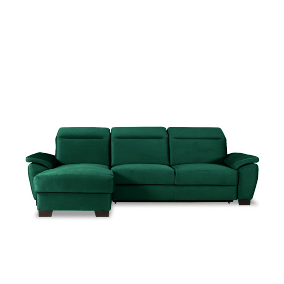Coltar Extensibil Cu Insula Stanga Dax, 5 Locuri, Cu Lada De Depozitare, Verde, 300 Cm