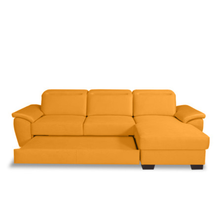 Coltar Extensibil Cu Insula Dreapta Dax, 5 Locuri, Lada De Depozitare, Galben, 300 Cm-01
