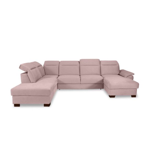 Coltar U Extensibil Cu Lada Dax, Stanga, Roz, 375 Cm