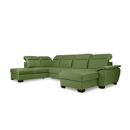 Coltar U Extensibil Cu Lada Dax, Stanga, Tetiere Reglabile, Verde, 375 Cm-01