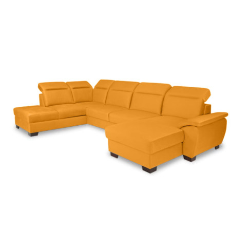 Coltar U Extensibil Cu Lada Dax, Stanga, Tetiere Reglabile, Galben, 375 Cm-01