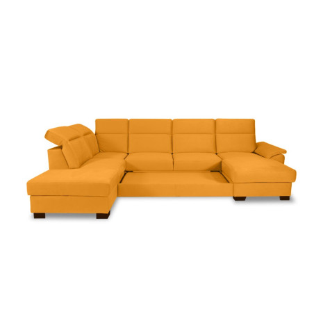 Coltar U Extensibil Cu Lada Dax, Stanga, Tetiere Reglabile, Galben, 375 Cm-01