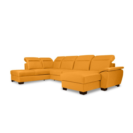 Coltar U Extensibil Cu Lada Dax, Stanga, Tetiere Reglabile, Galben, 375 Cm-01