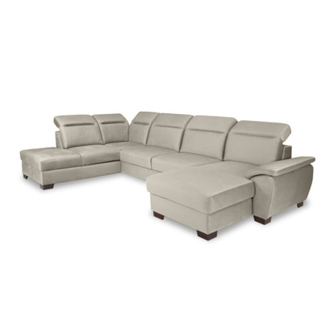 Coltar U Extensibil Cu Lada Dax, Stanga, Tetiere Reglabile, Bej Deschis, 375 Cm-01