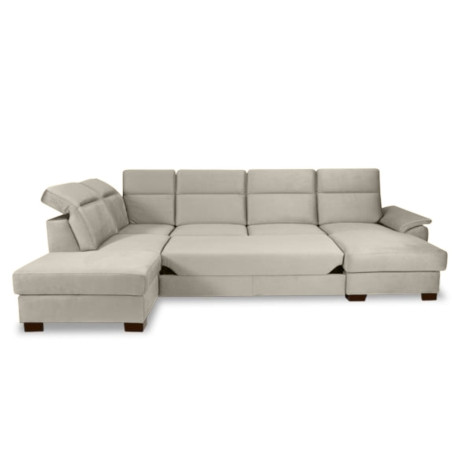 Coltar U Extensibil Cu Lada Dax, Stanga, Tetiere Reglabile, Bej Deschis, 375 Cm-01