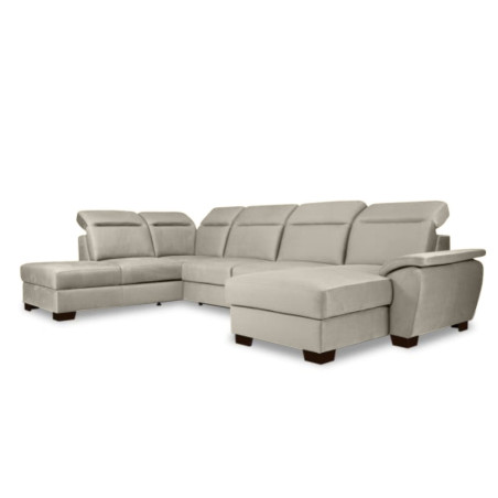 Coltar U Extensibil Cu Lada Dax, Stanga, Tetiere Reglabile, Bej Deschis, 375 Cm-01