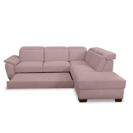 Coltar Extensibil Cu Otoman Dreapta Dax, 5 Locuri, Lada Depozitare, Roz, 296 Cm-01