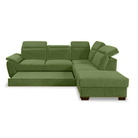Coltar Extensibil Cu Otoman Dreapta Dax, 5 Locuri, Lada Depozitare, Verde, 296 Cm-01