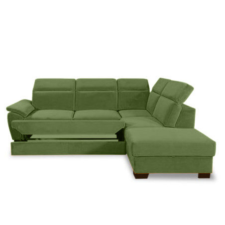 Coltar Extensibil Cu Otoman Dreapta Dax, 5 Locuri, Lada Depozitare, Verde, 296 Cm-01