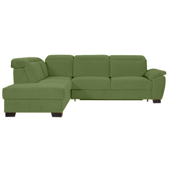 Coltar Extensibil Cu Otoman Stanga Dax, 5 Locuri, Lada Depozitare, Verde, 296 Cm