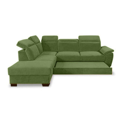 Coltar Extensibil Cu Otoman Stanga Dax, 5 Locuri, Lada Depozitare, Verde, 296 Cm-01