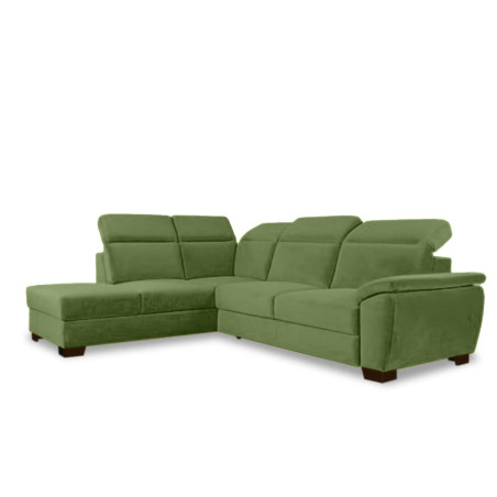 Coltar Extensibil Cu Otoman Stanga Dax, 5 Locuri, Lada Depozitare, Verde, 296 Cm-01