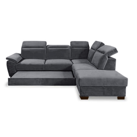 Coltar Extensibil Cu Otoman Dreapta Dax, 5 Locuri, Lada Depozitare, Gri, 296 Cm-01