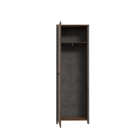 Dulap 1 Usa Clif lemn vintage si beton optic gri inchis, 67 Cm-01