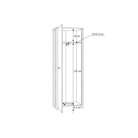 Dulap 1 Usa Clif lemn vintage si beton optic gri inchis, 67 Cm-01
