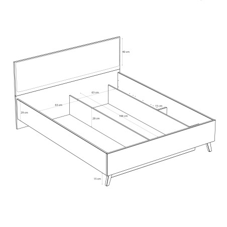 Pat Vankka Dimensiunie Saltea 160 x 200 Cm, Somiera Rabatabila, Stejar Pardosit si Alb-01