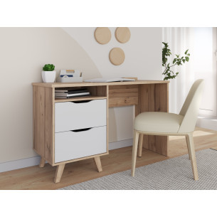 Birou Vankka, Stejar pardosit Si Alb, 119.7 Cm