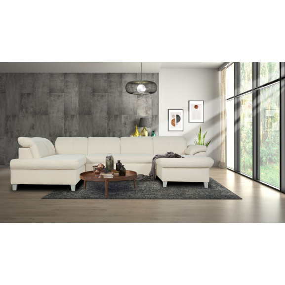 Coltar U Extensibil Sevilia Lux 6 Locuri, Tetiere Reglabile, 355 Cm