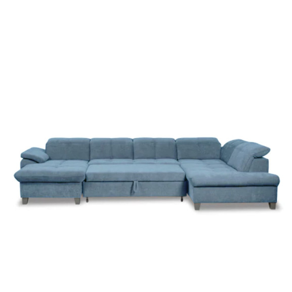 Coltar U Extensibil Sevilia Lux 6 Locuri, Tetiere Reglabile, 355 Cm