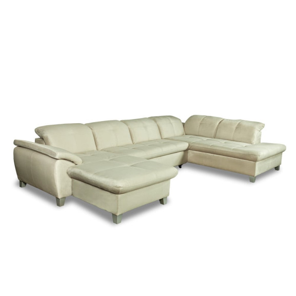 Coltar U Extensibil Sevilia Lux 6 Locuri, Tetiere Reglabile, 355 Cm