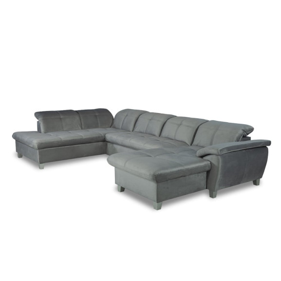 Coltar U Extensibil Sevilia Lux 6 Locuri, Tetiere Reglabile, 355 Cm