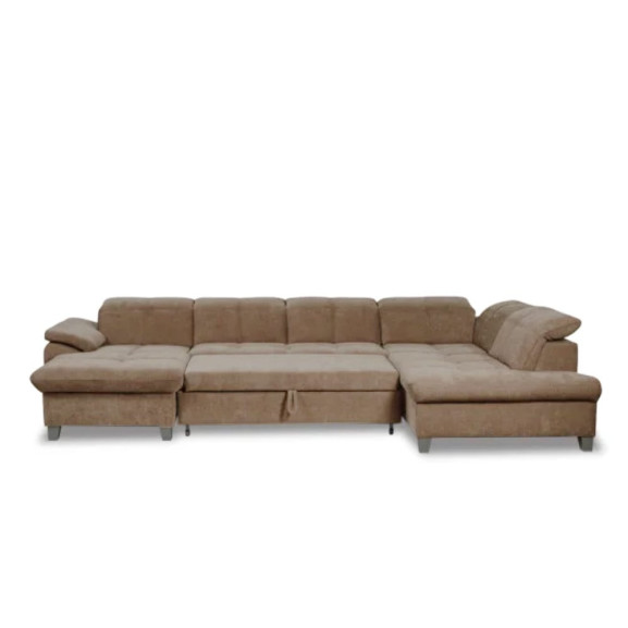 Coltar U Extensibil Sevilia Lux 6 Locuri, Tetiere Reglabile, 355 Cm