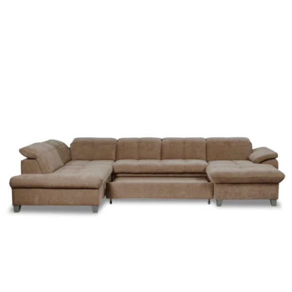 Coltar U Extensibil Sevilia Lux 6 Locuri, Tetiere Reglabile, 355 Cm