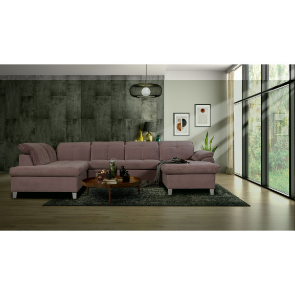 Coltar U Extensibil Sevilia Lux 6 Locuri, Tetiere Reglabile, 355 Cm
