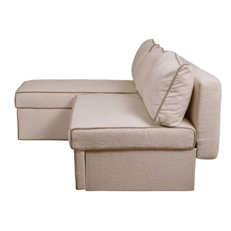 Coltar Extensibil Cu Lada New Modulo, Interschimbabil Stanga/Dreapta, Crem boucle, 220 X 80 X 155 Cm-01
