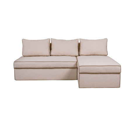 Coltar Extensibil Cu Lada New Modulo, Interschimbabil Stanga/Dreapta, Crem boucle, 220 X 80 X 155 Cm-01