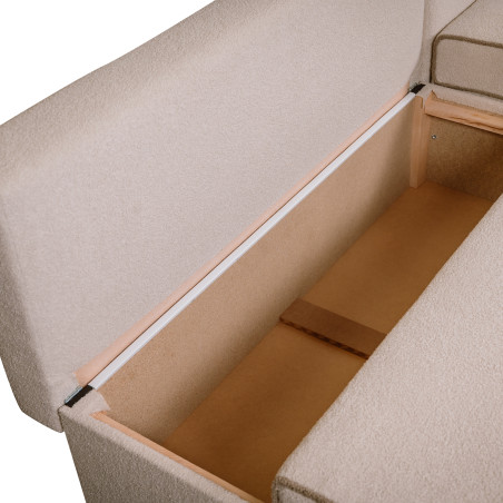 Coltar Extensibil Cu Lada New Modulo, Interschimbabil Stanga/Dreapta, Crem boucle, 220 X 80 X 155 Cm-01