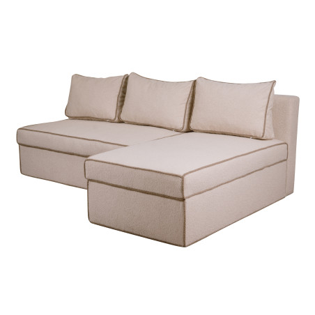 Coltar Extensibil Cu Lada New Modulo, Interschimbabil Stanga/Dreapta, Crem boucle, 220 X 80 X 155 Cm-01