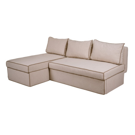Coltar Extensibil Cu Lada New Modulo, Interschimbabil Stanga/Dreapta, Crem boucle, 220 X 80 X 155 Cm-01
